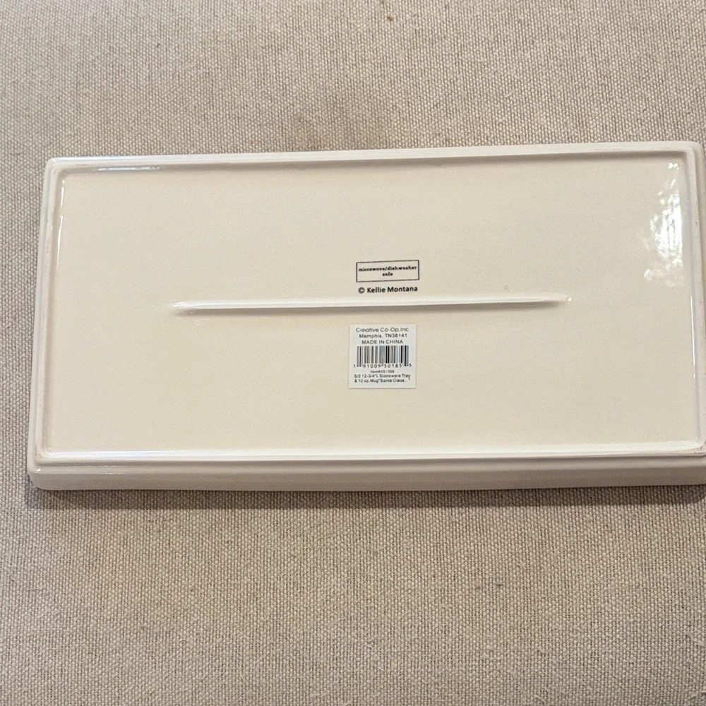 Creative Co-op Santa Stoneware Tray/NWOT